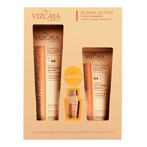 Kit Vizcaya Blonde Action Shampoo + Condicionador + Ampola de Hidratação Kit Vizcaya Blonde Action Shampoo + Condicionador + Ampola de Hidratação