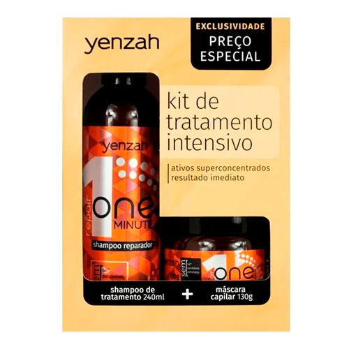 Kit Yenzah One Minute Shampoo Reparador 240ml + Máscara 2 em 1 30g Kit Yenzah One Minute Shampoo Reparador 240ml + Máscara 2 em 1 30g
