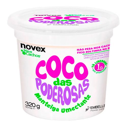 Manteiga Umectante Novez Cachos Coco das Poderosas 320g Manteiga Umectante Novez Cachos Coco das Poderosas 320g
