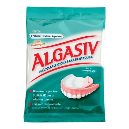 Película Fixadora para Dentadura Superior Algasiv 6 unidades Película Fixadora para Dentadura Superior Algasiv 6 unidades