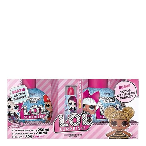 Kit LOL Infantil Shampoo 250ml + Condicionador 230ml + Batom Kit LOL Infantil Shampoo 250ml + Condicionador 230ml + Batom