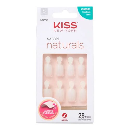 Unhas Postiças Kiss Naturals Quadrado Curto 28 Unidades Unhas Postiças Kiss Naturals Quadrado Curto 28 Unidades