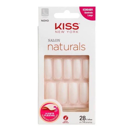 Unhas Postiças Kiss New York Salon Naturals Quadrado Longo 28 Unidades Unhas Postiças Kiss New York Salon Naturals Quadrado Longo 28 Unidades