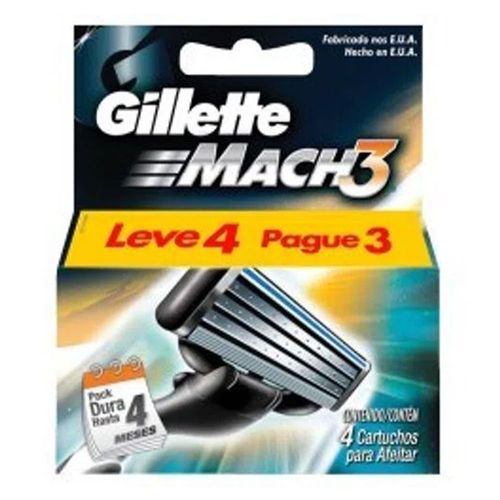 Carga Gillette Mach3 4 Unidades Carga Gillette Mach3 4 Unidades