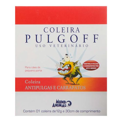 Coleira Pulgoff Antipulgas e Carrapatos Mundo Animal - P Coleira Pulgoff Antipulgas e Carrapatos Mundo Animal - P