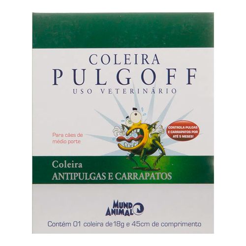 Coleira Pulgoff Antipulgas e Carrapatos Mundo Animal - M Coleira Pulgoff Antipulgas e Carrapatos Mundo Animal - M