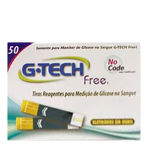 Tiras Reagentes P/ Medição De Glicose (Caixa 50 Unid) - G Tech Free Tiras Reagentes P/ Medição De Glicose (Caixa 50 Unid) - G Tech Free
