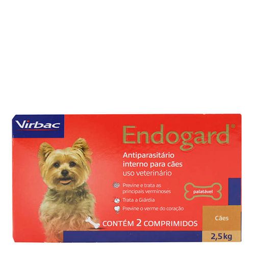 ENDOGARD - para cães até 2,5kg- cx c/6 compr.