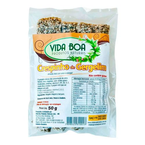 Crespinho de Gergelim - Vida Boa - 50g Crespinho de Gergelim - Vida Boa - 50g
