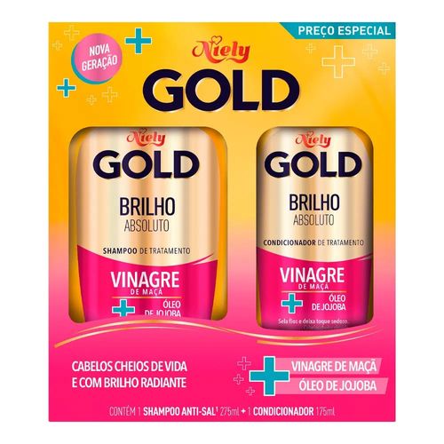 Kit Shampoo 300ml + Condicionador 200ml Niely Mega Brilho