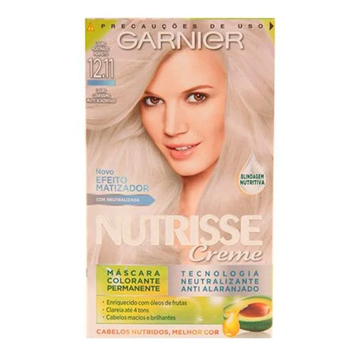 Coloração Garnier Nutrisse Creme 12.11 Louro Claríssimo Muito Acinzentado Coloração Garnier Nutrisse Creme 12.11 Louro Claríssimo Muito Acinzentado