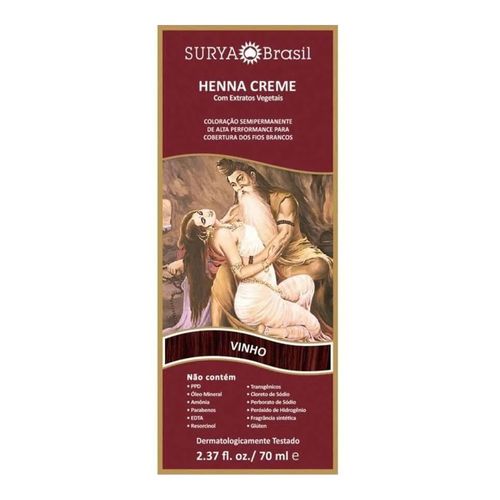 Coloração Semi-Permanente Henna Creme Vinho 70ml