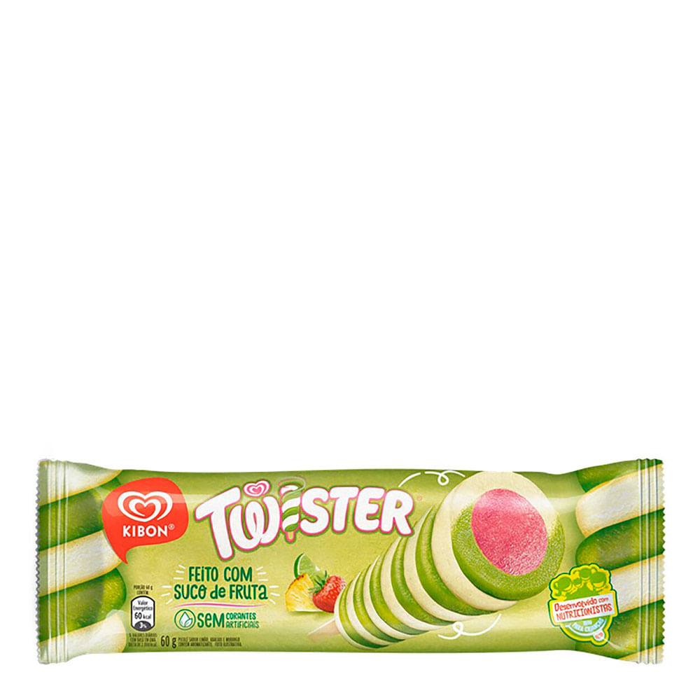 Sorvete de Palito Kibon Twister Banana e Framboesa 45g - Drogarias Pacheco