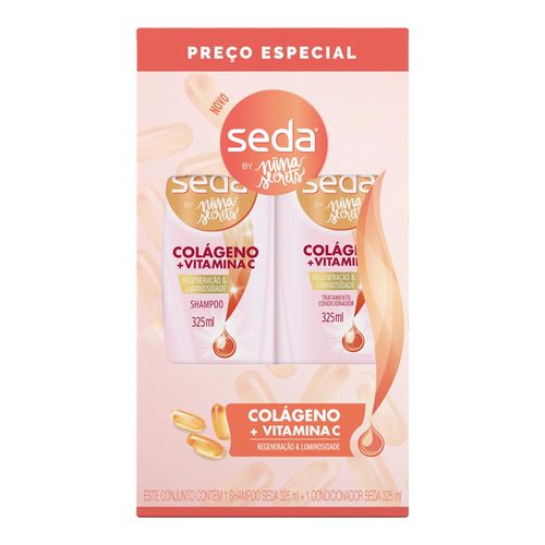 Kit Shampoo Seda By Niina Secrets Colágeno e Vitamina C 325ml + Condicionador 325ml