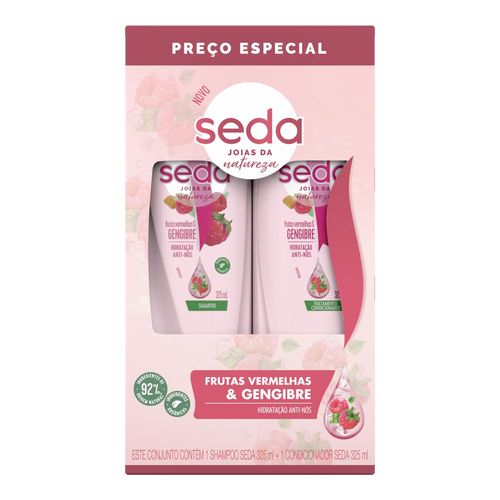 Kit Shampoo Seda Jóias da Natureza Frutas Vermelhas e Gengibre 325ml + Condicionador 325ml Kit Shampoo Seda Jóias da Natureza Frutas Vermelhas e Gengibre 325ml + Condicionador 325ml