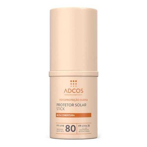 Protetor Solar Facial Adcos Fps 80 Alta Cobertura Peach 17G Stick
