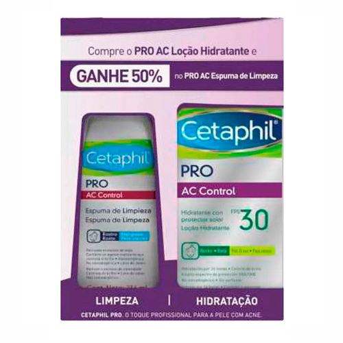 Kit Cetaphil Pro AC Control Loção Hidratante FPS30 118ml + Espuma de Limpeza Facial 236ml Kit Cetaphil Pro AC Control Loção Hidratante FPS30 118ml + Espuma de Limpeza Facial 236ml