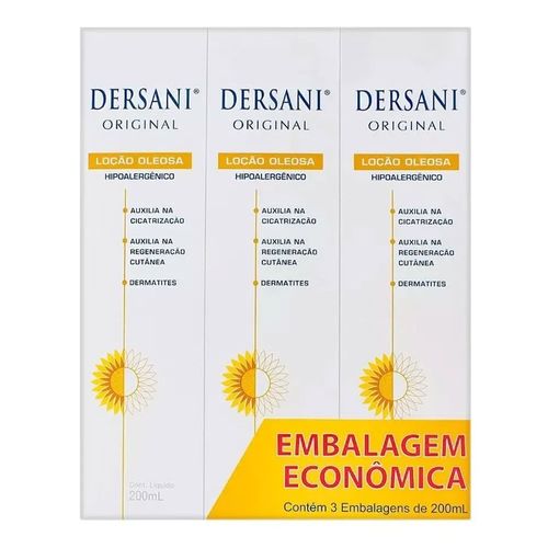 Loção Oleosa Anti-Escaras Dersani 200ml 3 Unidades