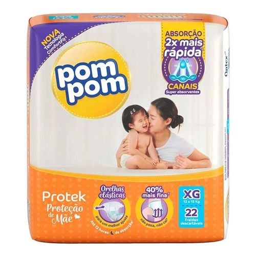 Fralda Descartável Pom Pom Protek Baby Econômica Extra Grande 22 Unidades Fralda Descartável Pom Pom Protek Baby Econômica Extra Grande 22 Unidades
