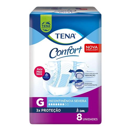 Fralda Geriátrica Tena Confort Biofral Unissex G 8 Unidades