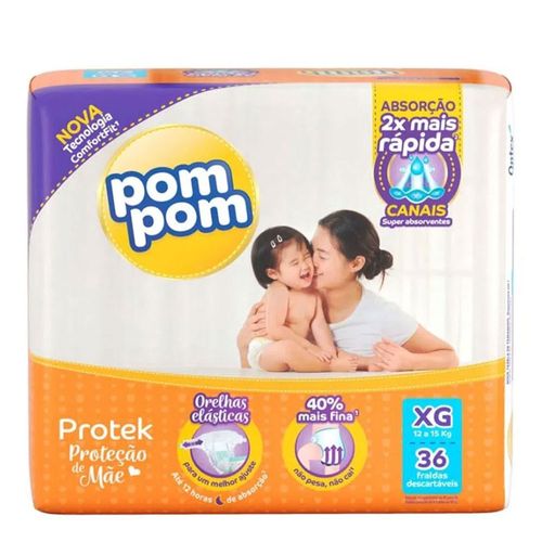 Fralda Pom Pom Protek Proteção De Mãe Mega Xg 36 Unidades Fralda Pom Pom Protek Proteção De Mãe Mega Xg 36 Unidades