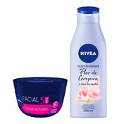 Kit-Creme-Facial-Anti-Idade-Nivea-Noturno-100g--Locao-Hidratante-Nivea-Natural-Essencial-Lavanda-200ml