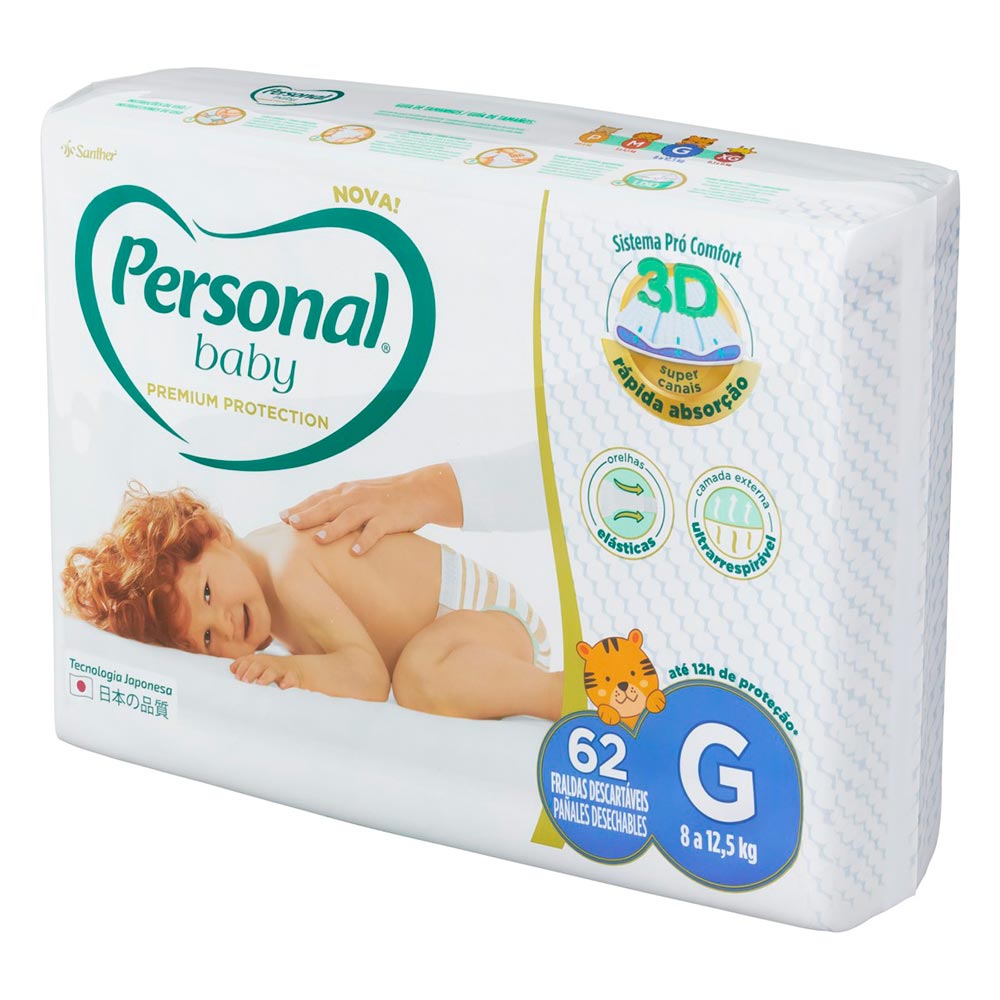 Personal Baby Premium Protection Tamanho 62 Unidades - Pacheco