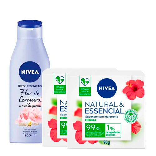 Kit-Nivea-Natural-Essencial-Locao-Hidratante-Lavanda-200ml--Sabone-Em-Barra-Hibisco-85g-2-Unidades