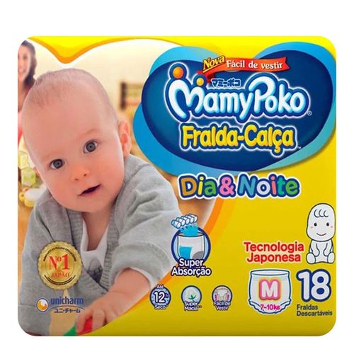 Fralda Calça MamyPoko Dia e Noite M 18 Unidades Fralda Calça MamyPoko Dia e Noite M 18 Unidades