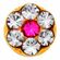 Brinco Studex Daisy Cristal Rosé Ouro 1 Par