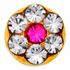 Brinco Studex Daisy Cristal Rosé Ouro 1 Par