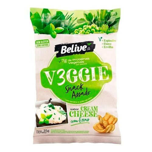 Snack Salgado Belive Veggie Cream Cheese Com Ervas 35g