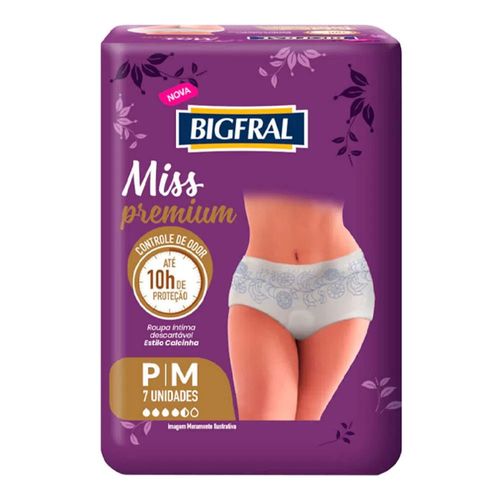 Roupa Intima Bigfral Miss Premium P/M 7 Unidades Roupa Intima Bigfral Miss Premium P/M 7 Unidades