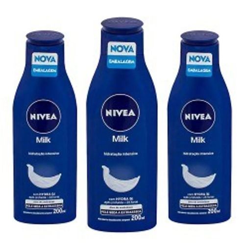 Loção Hidratante Nivea Body Milk Pele Extra Seca 200ml 3 Unidades Loção Hidratante Nivea Body Milk Pele Extra Seca 200ml 3 Unidades