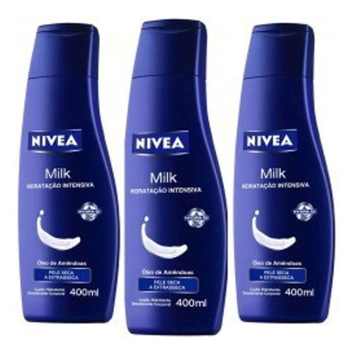 Loção Hidratante Nivea Body Milk Pele Extra Seca 400ml 3 Unidades