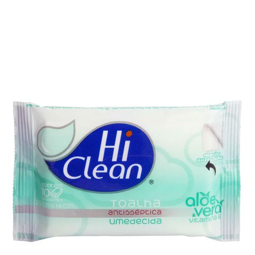 Toalha Umedecida Hi Clean Antisséptica 10 Unidades Toalha Umedecida Hi Clean Antisséptica 10 Unidades