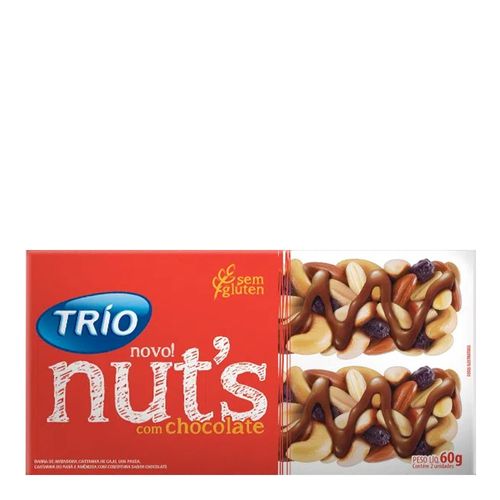 Trio Nut's com Chocolate 2 Unidades de 30g Trio Nut's com Chocolate 2 Unidades de 30g
