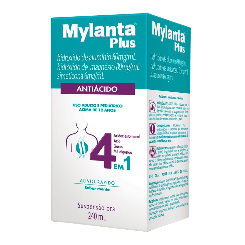 Antiácido Mylanta Plus Menta 240ml - Drogarias Pacheco