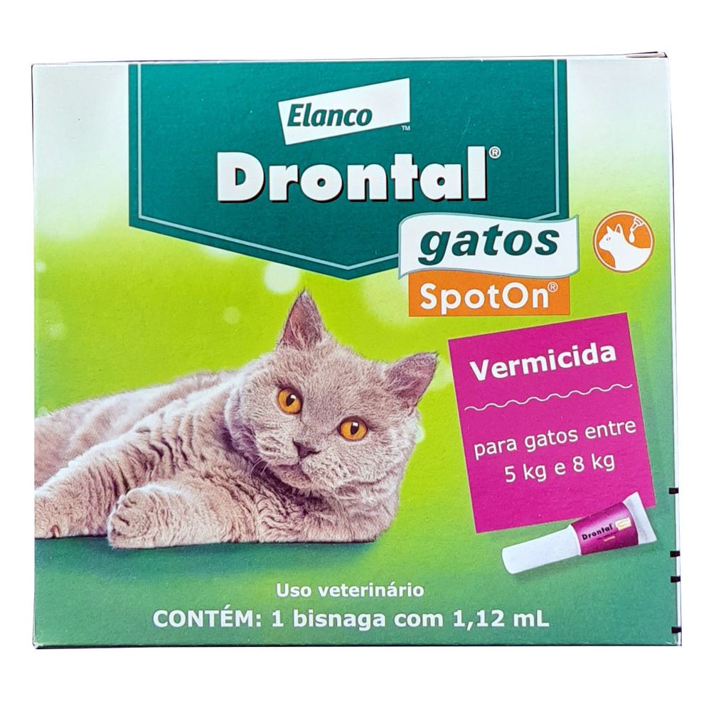 Drontal Spot On Vermífugo Gatos 5 a 8kg 1,12ml Bayer Drogarias Pacheco