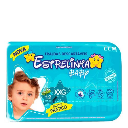 Fralda Estrelinha Baby Tamanho XXG 12 Unidades