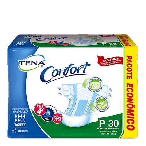 Fralda Adulto Tena Confort - Unissex - Tam P - 30 Unidades Fralda Adulto Tena Confort - Unissex - Tam P - 30 Unidades