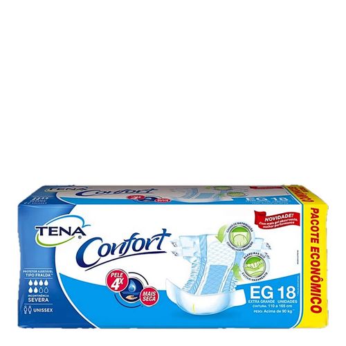 Fralda Adulto Tena Confort - Unissex - Tam Eg - 18 Unidades Fralda Adulto Tena Confort - Unissex - Tam Eg - 18 Unidades