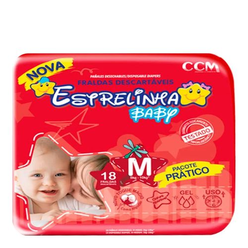 Fralda Estrelinha Baby Tamanho M 18 Unidades Fralda Estrelinha Baby Tamanho M 18 Unidades