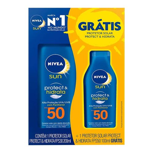 Kit Protetor Solar Corporal Nivea FPS50 200ml + FPS50 100ml Kit Protetor Solar Corporal Nivea FPS50 200ml + FPS50 100ml