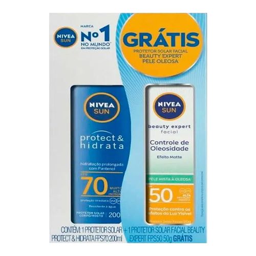 Kit Protetor Solar Nivea Sun Protect 70 FPS 200ml + Protetor Solar 70 FPS 50ml Kit Protetor Solar Nivea Sun Protect 70 FPS 200ml + Protetor Solar 70 FPS 50ml