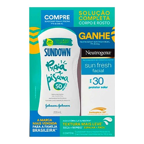 Kit Protetor Solar Sundown 50 FPS 200ml + Neutrogena Facial 30 FPS 40g Kit Protetor Solar Sundown 50 FPS 200ml + Neutrogena Facial 30 FPS 40g