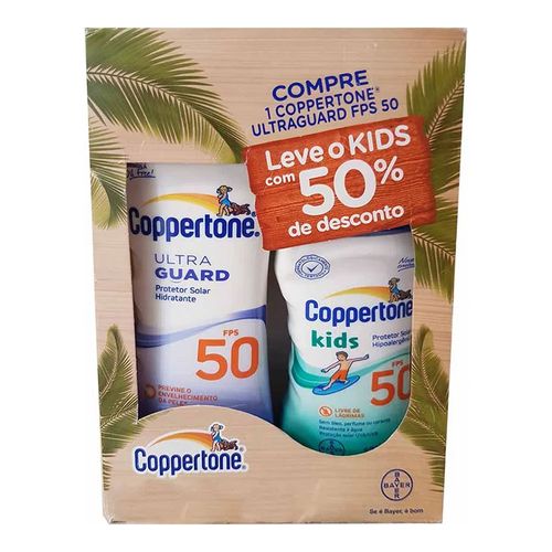 Kit Protetor Solar Coppertone Ultraguard Loção FPS 50 200ml + Kids FPS 50 125ml Kit Protetor Solar Coppertone Ultraguard Loção FPS 50 200ml + Kids FPS 50 125ml