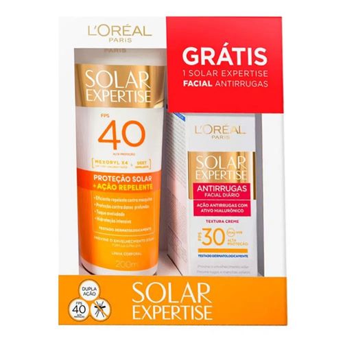 Kit Loreal Protetor Solar Com Repelente FPS40 200ml + Protetor Solar Antirrugas FPS30 25g