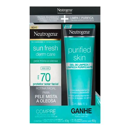 Kit Protetor Solar Neutrogena Sun Fresh 70 FPS 40g + Gel de Limpeza 8g Kit Protetor Solar Neutrogena Sun Fresh 70 FPS 40g + Gel de Limpeza 8g