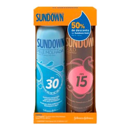 Kit Protetor Solar Spray Sundown FPS 30 200ml + Bronzeador Spray Sundown Gold FPS 15 200ml Kit Protetor Solar Spray Sundown FPS 30 200ml + Bronzeador Spray Sundown Gold FPS 15 200ml